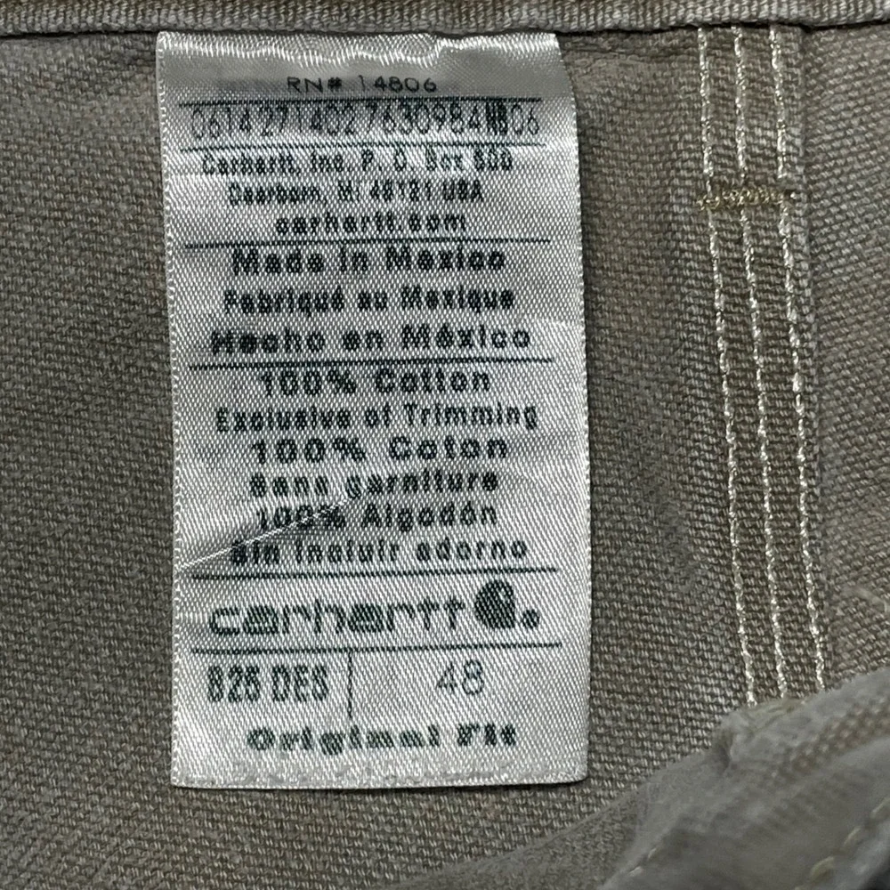 Carhartt B25 DES Canvas Work Shorts Mens 48 Tan Original Fit Utility Carpenter